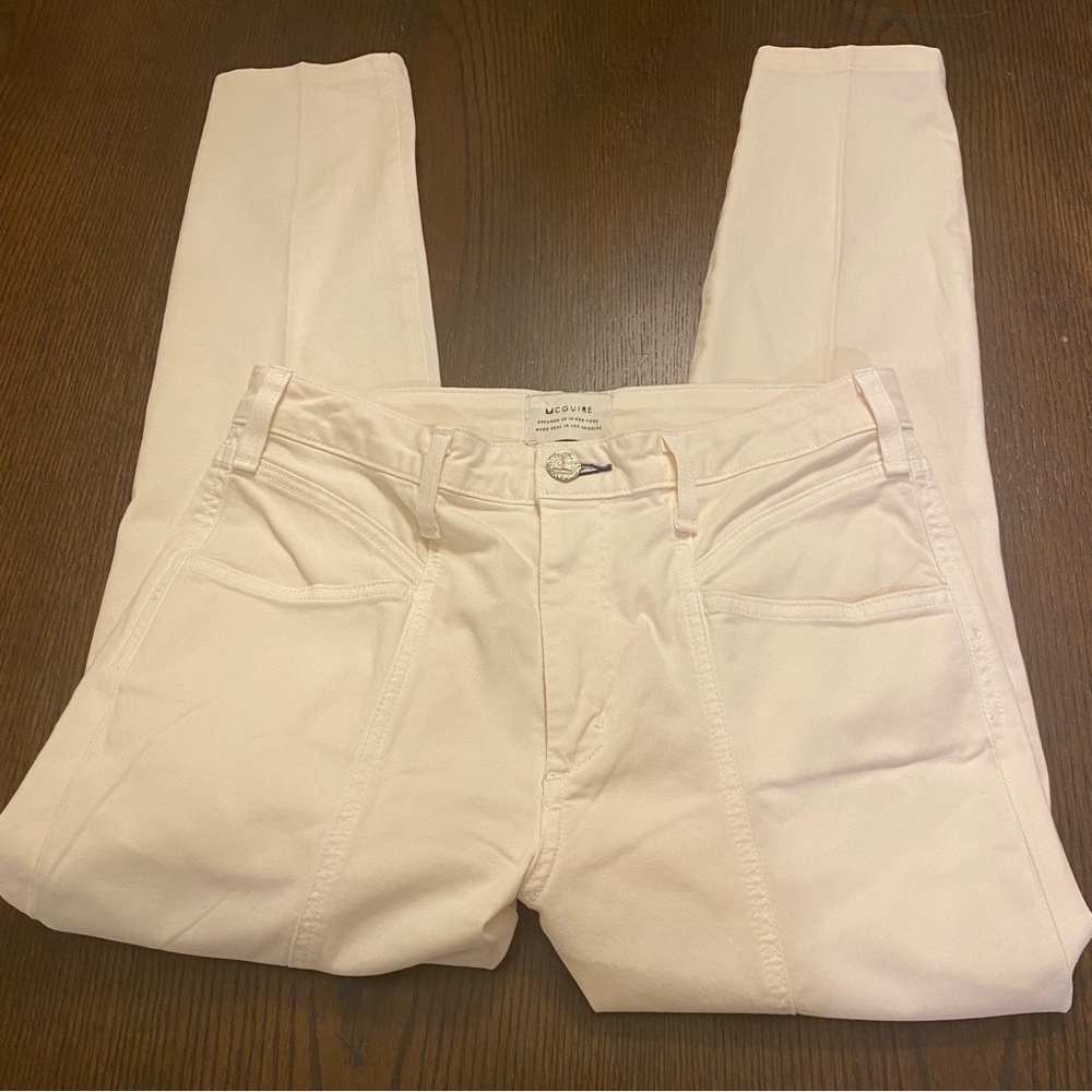 McGuire Ivory Ecru San Pietro Cargo Skinny Jeans Size 30